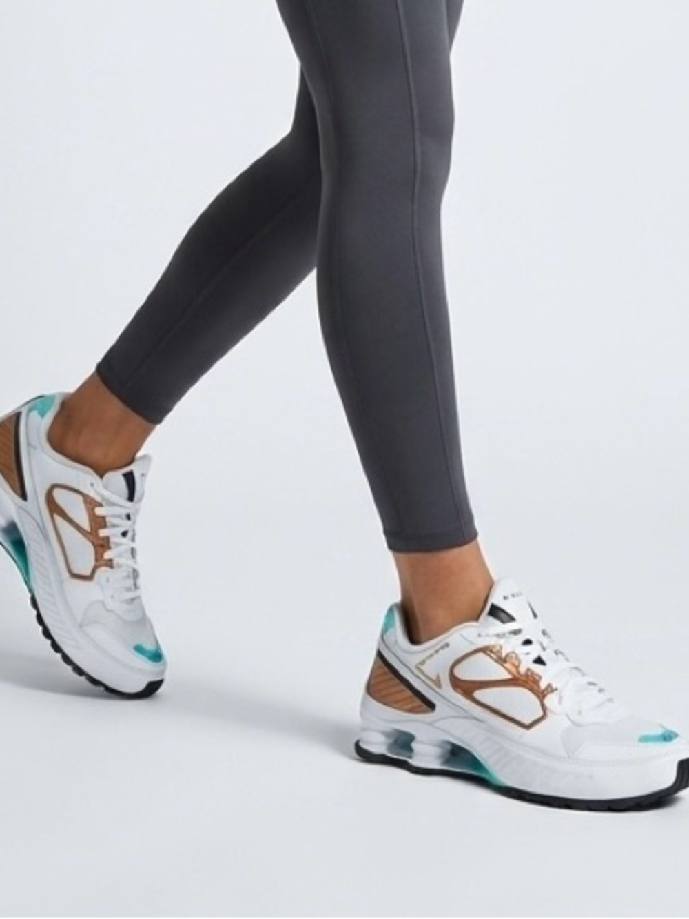Nike Shox Enigma Women's Running Gym White Black Gold Teal Used Women’s 12